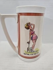 Thermo-Serv Thermal Insulated Mug Tennis Theme USA Made 16 oz FREE SHIPPING