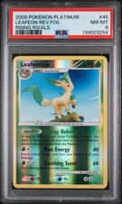 2009 POKEMON PLATINUM RISING RIVALS #45 LEAFEON-REVERSE FOIL PSA 8