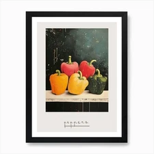 Abstract Pepper Art Deco Paint Spla Framed Wall Art Poster Canvas Print Picture