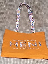 New Heni Damien Hirst The Currency Orange Reversible Tote Shoulder Canvas Bag