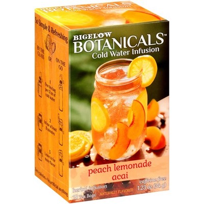 Bigelow Botanicals Cold Water Infusion Peach Lemonade Acai 18 Count Pack of 6