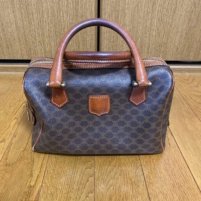 CELINE Macadam Mini Boston Bag Leder Schwarz Vintage Authentisch Handtasche