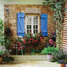 150x150cm Cottage Hanging Garden Art, Weatherproof Outdoor Wall and Fence Decor