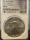 2021 Silver Eagle Type 2 US State Series NGC graded MS 70.