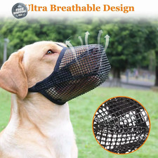 Dog Muzzle Mouth Cover Anti Bite Barking Chewing Mesh Mask Small Large Pet Cat 