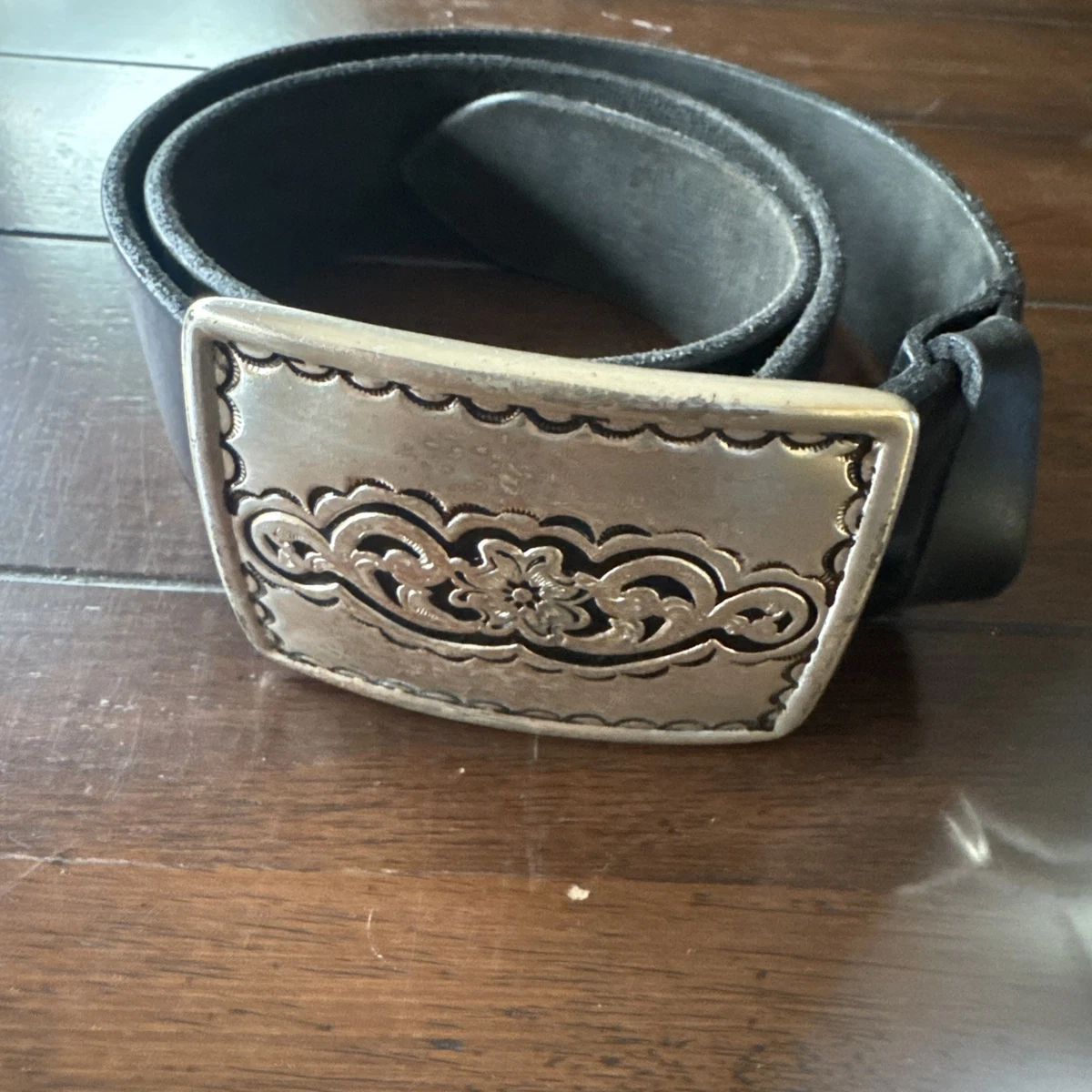 Silpada Genuine Italian Leather Cognac Flower Buckle Belt Large Retired Silpada Belts for Women for sale | eBay main image 3