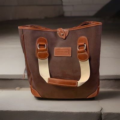 Vintage MULHOLLAND BROTHERS Bag Waxed Canvas & Leather brown caramel tote