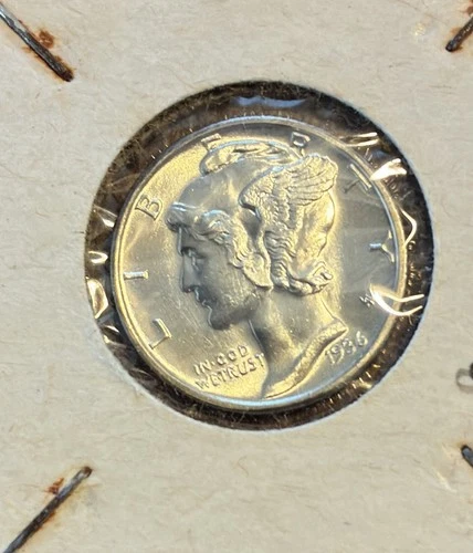 1936S Mercury Dime 90% Silver Half Dollar Gem BU