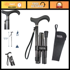 Lightweight Adjustable Folding Cane for Men Women, Carbon Fiber, Soft Grip, Bl