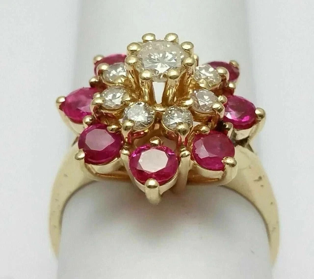 2Ct Round Lab Created Red Ruby Women's Engagement Ring 14K Yellow Gold Plated