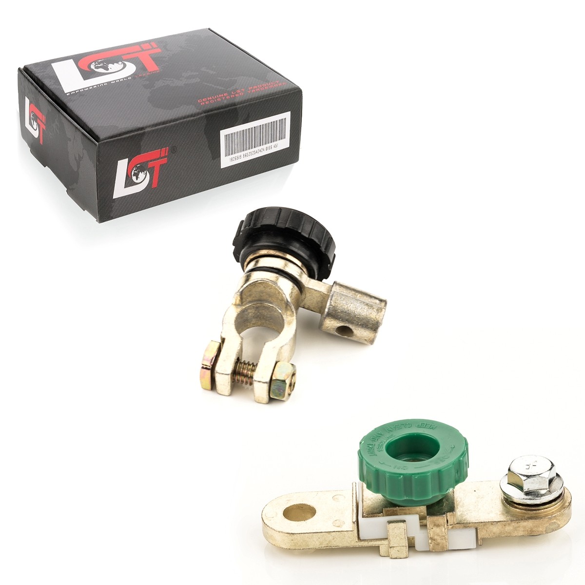 2x Car Battery Disconnect Switch Isolator with Round Knob Green Black for JAGUAR