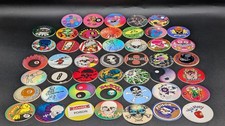 1990's Vintage POGS Lot Of 47 Total Pieces Skulls, 8-balls, Poison And Others