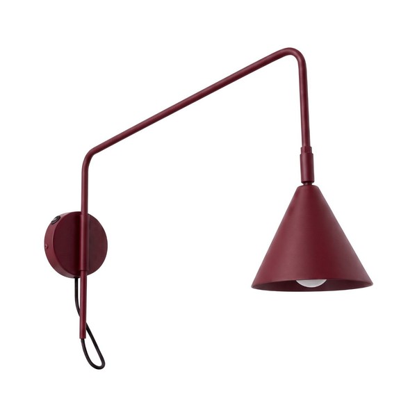 Wandlampe Stahl Burgund Schalter Schalter E14 T:61 Cm Wandleuchte Wohnzimmer-image