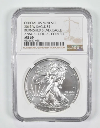 MS69 2012-W Burnished Annual Set - American Silver Eagle NGC *0957