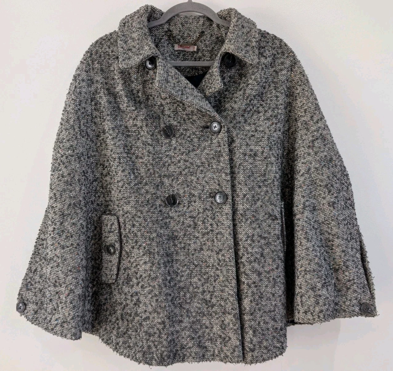 Cath Kidston grey tweed double-breasted poncho, cape - One Size
Opens in a new window or tab