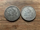 US Morgan Silver Dollars 2 coins circulated details Pre 1904 Lot T1