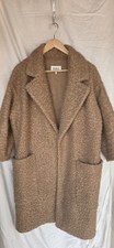 Nicole Farhi Camel Brown Boucle Teddy Loose Jacket Size 16