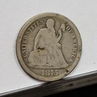1875-S Liberty Seated Dime - blw - Good Details, Old Cleaned (#60978-L)