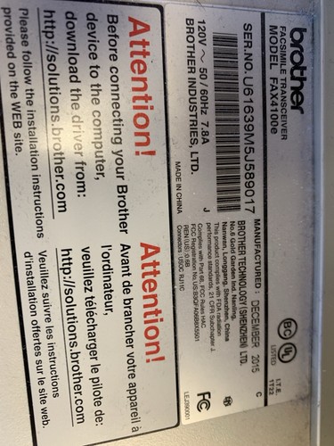 Brother IntelliFax 4100e Business Class Laser Fax Tested w/Toner & Power Cord - Picture 6 of 6