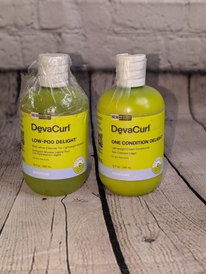 Deva Curl low-poo delight Shampoo and Conditioner 12 fl oz NEW
