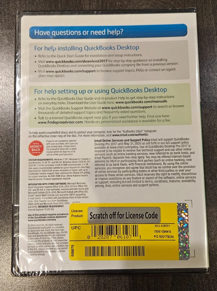 QUICKBOOKS Desktop Pro 2017 Permanent License for Windows PC BRAND NEW - Image 2 of 3