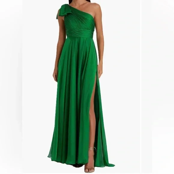 slim fit dress slacks Dark Green Halter High Split Sleevelsss Plus Size Prom Dress main image 1