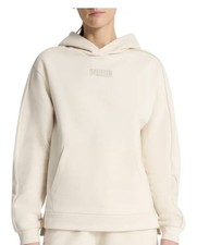 Puma Women s Hoodie Cream White Fleece Soft Sweater Top Shirt 8-10 Medium New