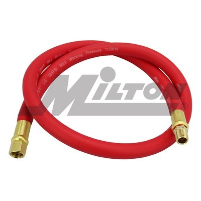Milton 2760-3LH Air Leader Hose, 3/8'' x 3 ft. Rubber Hose x 3 ft., Brass 
