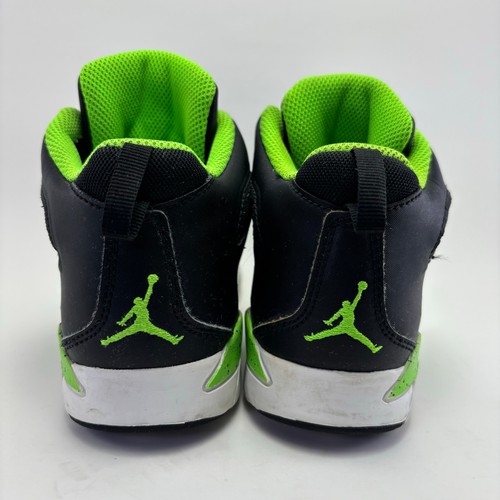 AIR JORDAN “Flight Club 91’ Boys” Black Green Strike Youth Shoes Size 1Y - Picture 4 of 11
