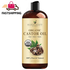 Organic Castor Oil 16 fl oz Cold Pressed Pure Natural Hair Skin Eyelash Care