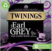 Twinings Earl Grey Full & Fragrant Earl Grey Tea Bags, Large Pack, 120 Biodegrad