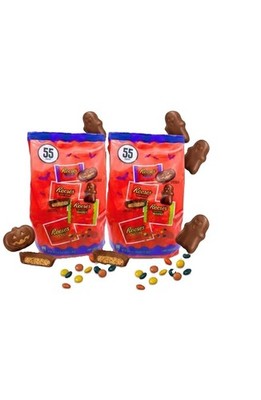 REESE'S Halloween Milk Chocolate Peanut Butter Shapes Snack Size 110 Ct 2 Bags
