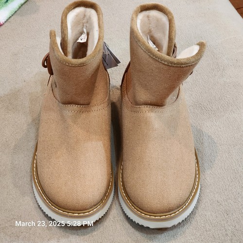Sanuk Cozy Vibe Surf Karo Stiefel Damengröße 6 hellbraun neu mit Etikett Slipper Schuhe - Bild 3 von 6