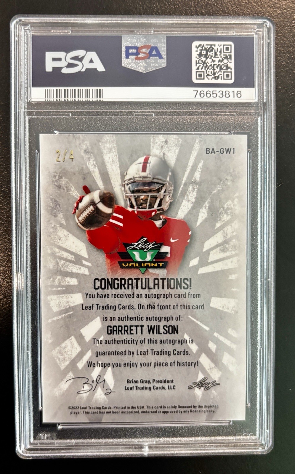 PSA 10 POP 1!!! GARRETT WILSON 2022 AUTO Lightning CRYSTAL  /4  Rookie view 2
