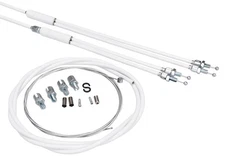 Upper & lower gyro cables w/ front cable for old school BMX - WHITE