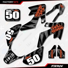 Black & Orange Fierce Racing Graphics Kit fits 13-25 Honda Crf50 CRF 50 Decals