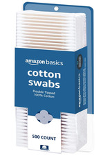 Amazon Basics Double-Tipped Cotton Swabs for Personal Hygiene  Baby Care 500 ct