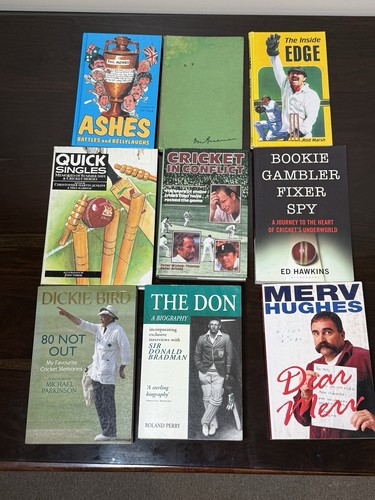 Bulk Lot 9xCricket Books Don Bradman Memoirs Scandals Biographies Dickie Bird - Picture 2 of 11