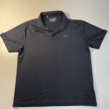 Under Armour Shirt Mens XL The Playoff Polo Black Short Sleeve Golf Performance