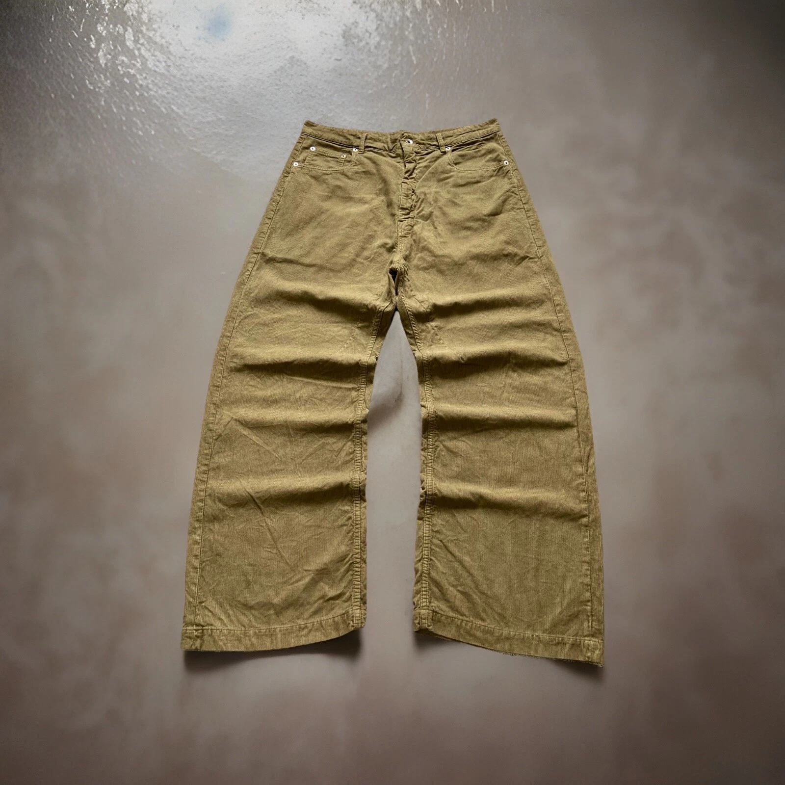 Pantaloni in velluto a coste svasati larghi Rick Owens DRKSHDW Geth taglia 33