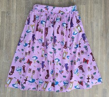 DISNEY Alice in Wonderland Pink Cotton Skirt w/ Pockets - size SMALL S