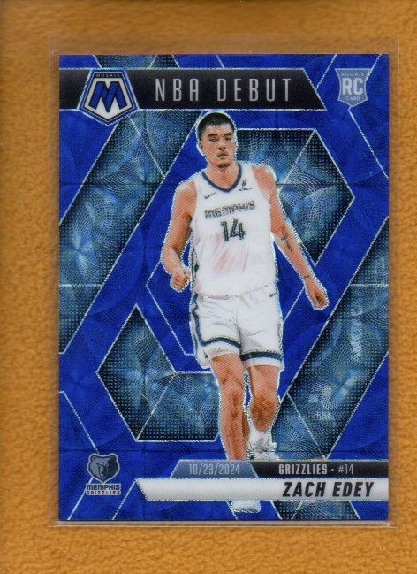 Zach Edey 2024-25 Panini Mosaic Rookie International Blue Prizm RC #251 /35