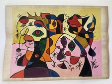 Joan Miro COA Art Painting Original Drawing Vintage Paper Signed