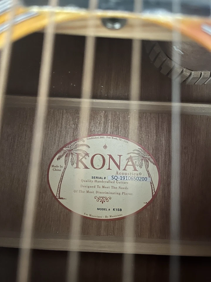 Kona K1SB Sunburst 原声吉他带 Ernie 球弦 — 第 4/4 张图片