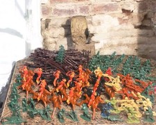 Large Lot of Figures Cowboys Horse Millitary Army Men Plastic Toys Pretend Play