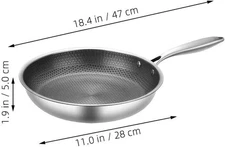 Cabilock Stainless Steel Pan 18 Inch Honeycomb Non Stick Frying Pan for Eggs and
