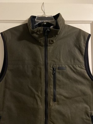 Filson Tin Cloth Primaloft Vest Dark Otter Green Waxed Cotton