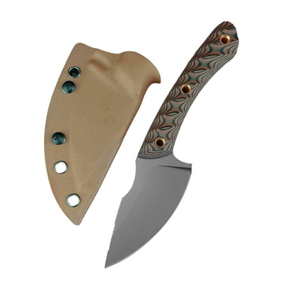 #ad RMJ Nomad Hyena Brown Style Fixed Blade Knife 4.4quot; Stonewashed G10 Hunting EDC $49.99