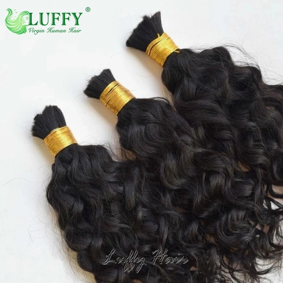 Cabello humano a granel para trenzar húmedo y ondulado suelto onda profunda sin trama micro ganchillo Foto 4 de 4