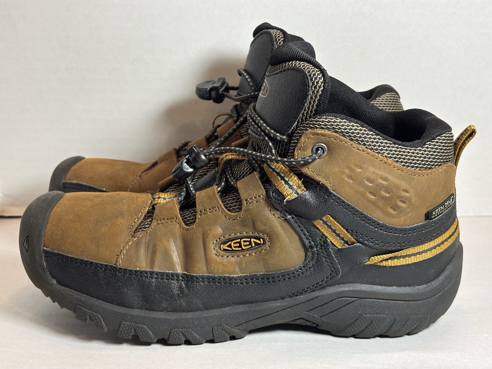 Scarpe da trekking outdoor KEEN Targhee marroni impermeabili BAMBINI taglia 4